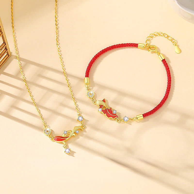 Buddha Stones925スターリングシルバー鯉デザイン赤紐良縁祈願ブレスレット - image 10