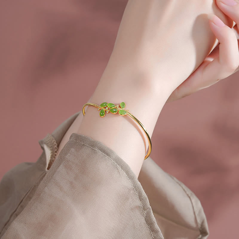 Buddha Stones925スターリングシルバー リーフタッセルデザイン グリーンジャスパー プロテクションネックレス ペンダント - image 13