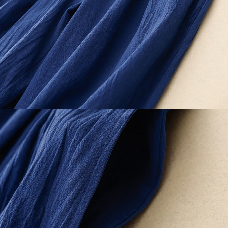 Buddha Stones通勤用 無地 レディース ハーレム ゴムウエスト コットン 7-8丈 ポケット付きパンツ - image 8