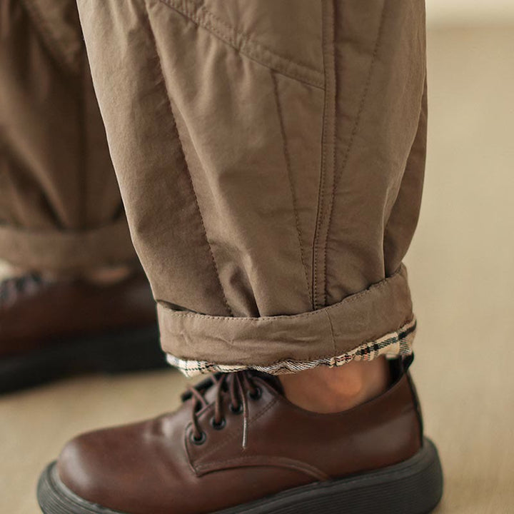 Buddha Stones冬 無地 ハイウエスト コットン レディース ハーレム サーマル 伸縮性ウエスト ポケット付きパンツ - image 19