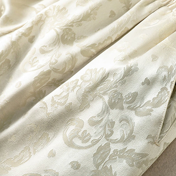 Buddha Stonesジャカード ハイウエストデザイン レディース ワイドレッグ サーマル 厚手パンツ ポケット付き - image 6