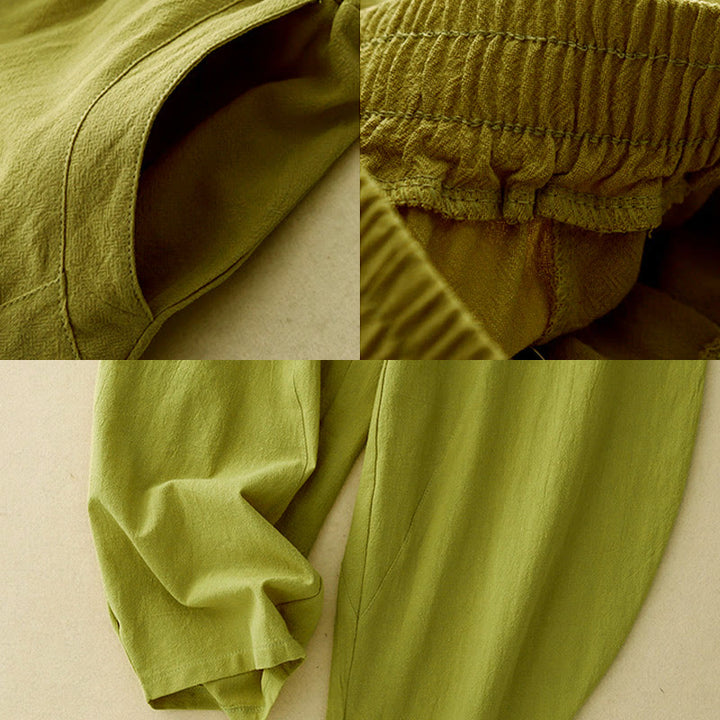 Buddha Stones秋冬 無地 パッチワーク シンプルデザイン レディース ワイドレッグパンツ ポケット付き - image 9