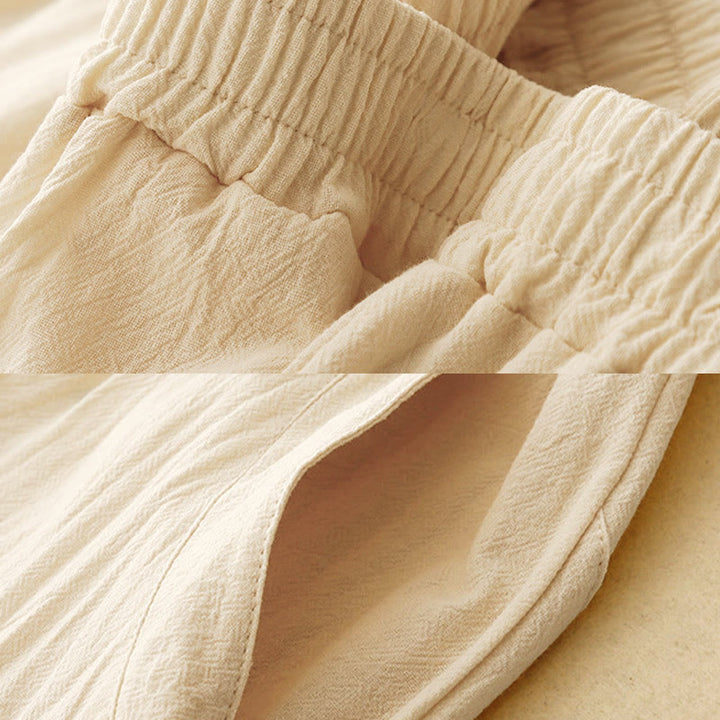 Buddha Stones秋冬 無地 パッチワーク シンプルデザイン レディース ワイドレッグパンツ ポケット付き - image 5