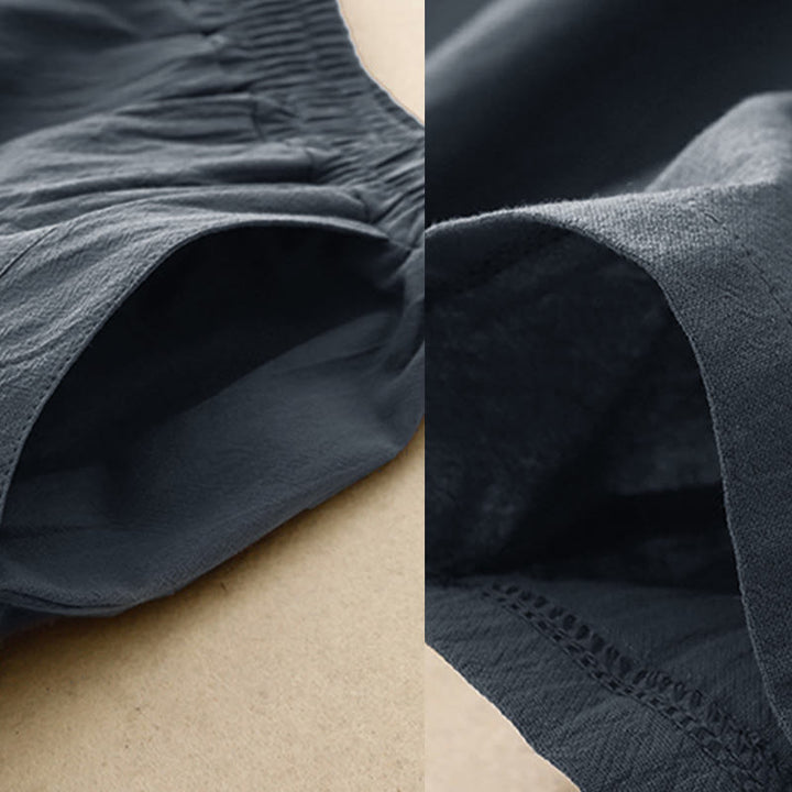 Buddha Stones秋冬 無地 パッチワーク シンプルデザイン レディース ワイドレッグパンツ ポケット付き - image 13