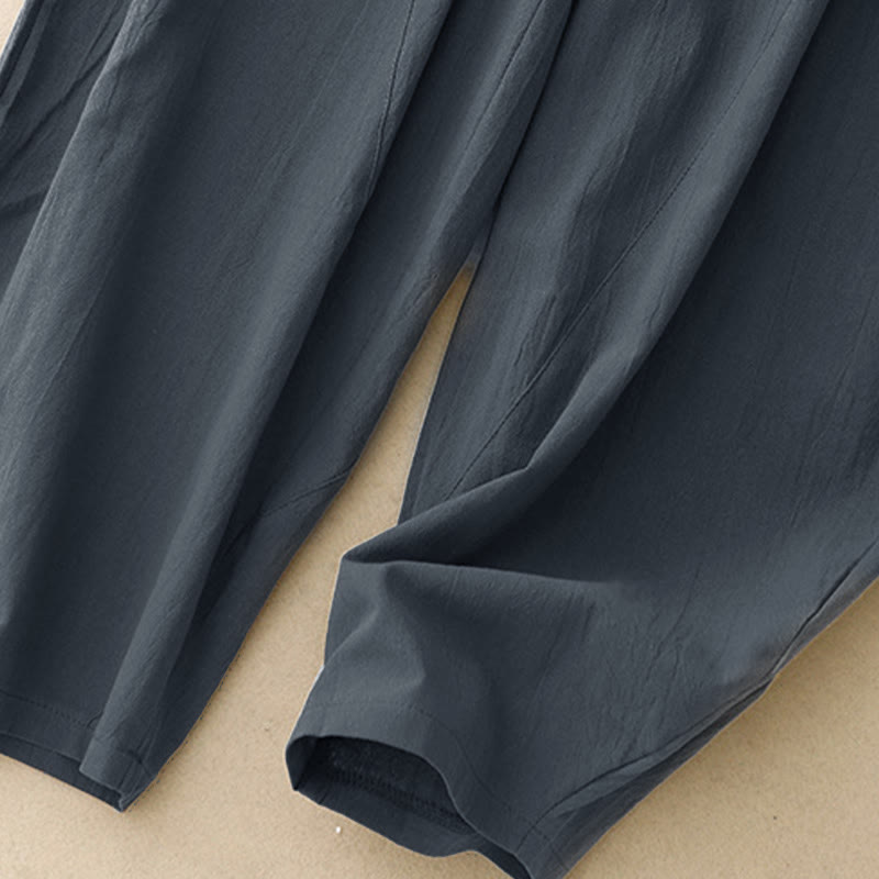 Buddha Stones秋冬 無地 パッチワーク シンプルデザイン レディース ワイドレッグパンツ ポケット付き - image 12