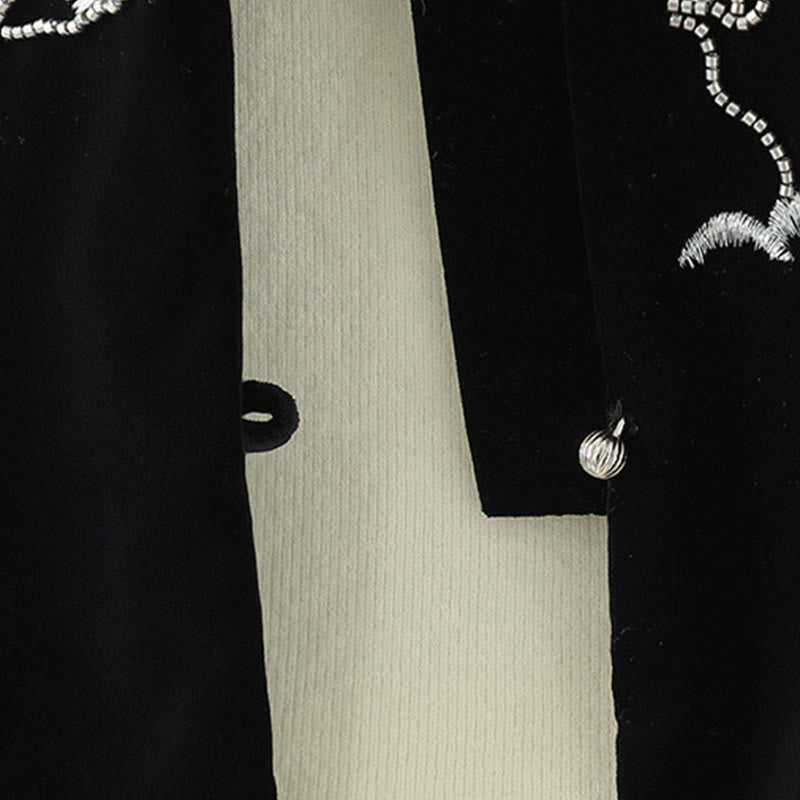 Buddha Stonesの白い花の刺繍模様のレディースノースリーブベストウエストコート - image 6