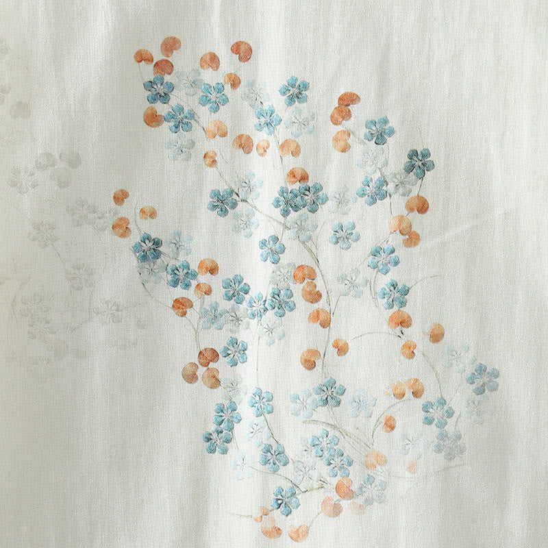 Buddha Stonesレディース ブルーフラワー フロッグボタンデザイン 長袖 サーマルジャケット - image 9