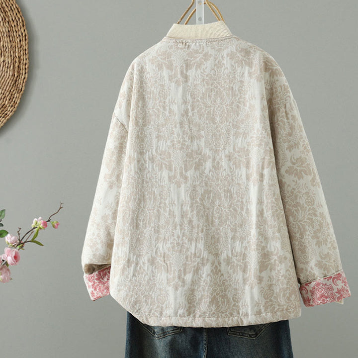 Buddha Stonesレディース 牡丹の花 カエルボタンデザイン 長袖 サーマルジャケット ポケット付き - image 12