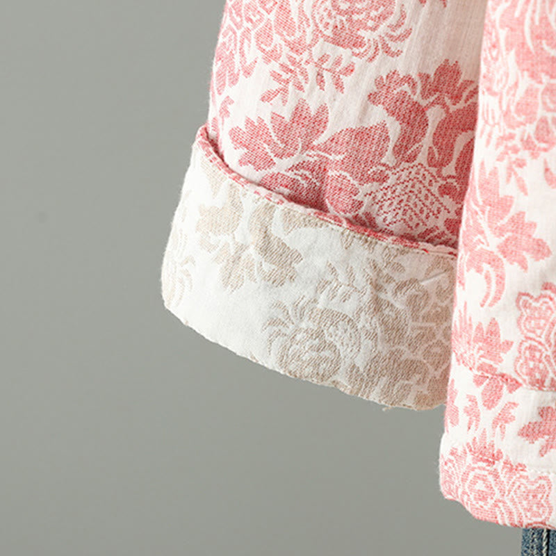 Buddha Stonesレディース 牡丹の花 カエルボタンデザイン 長袖 サーマルジャケット ポケット付き - image 9