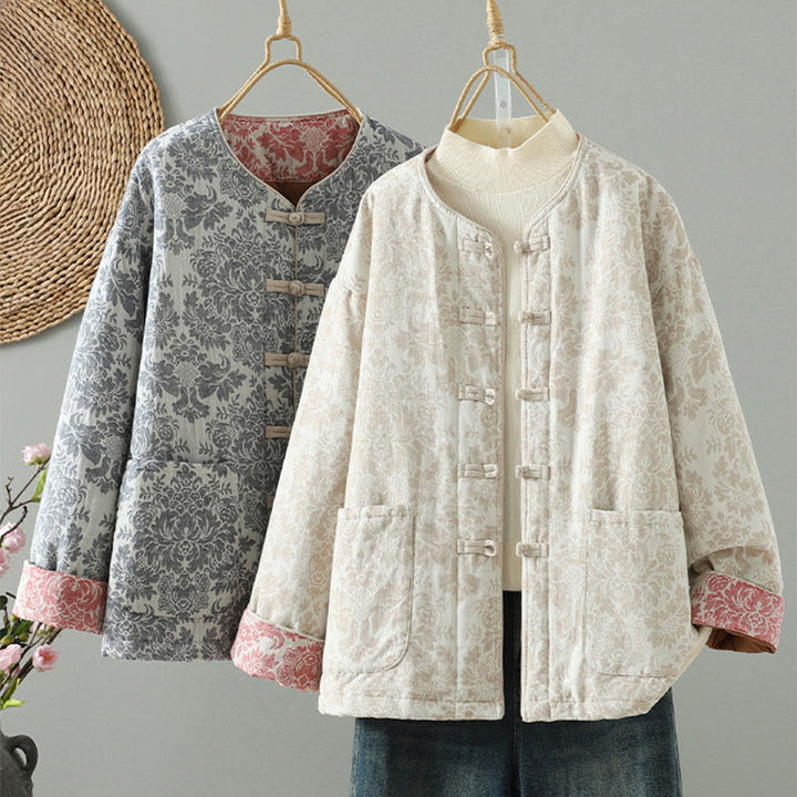 Buddha Stonesレディース 牡丹の花 カエルボタンデザイン 長袖 サーマルジャケット ポケット付き - image 27