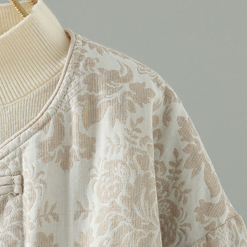 Buddha Stonesレディース 牡丹の花 カエルボタンデザイン 長袖 サーマルジャケット ポケット付き - image 15