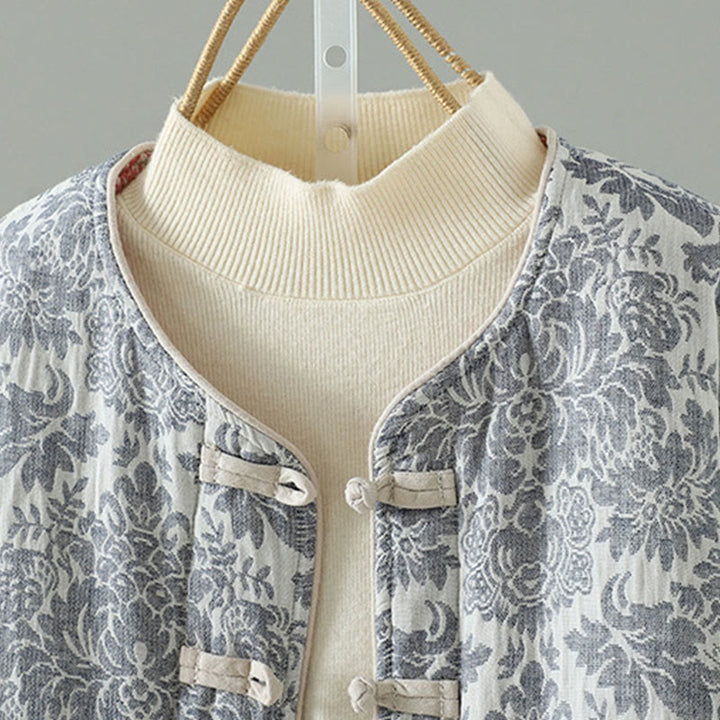 Buddha Stonesレディース 牡丹の花 カエルボタンデザイン 長袖 サーマルジャケット ポケット付き - image 23