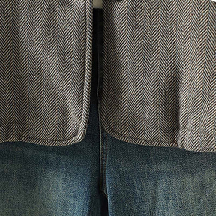 Buddha Stonesレディース ブラウン ボタンデザイン 長袖 サーマルジャケット ポケット付き - image 9