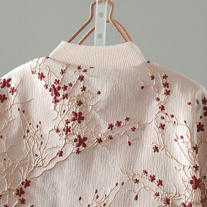 Buddha Stonesと赤い花、つるボタンのデザイン、ポケット付き長袖サーマルレディースジャケット - image 3