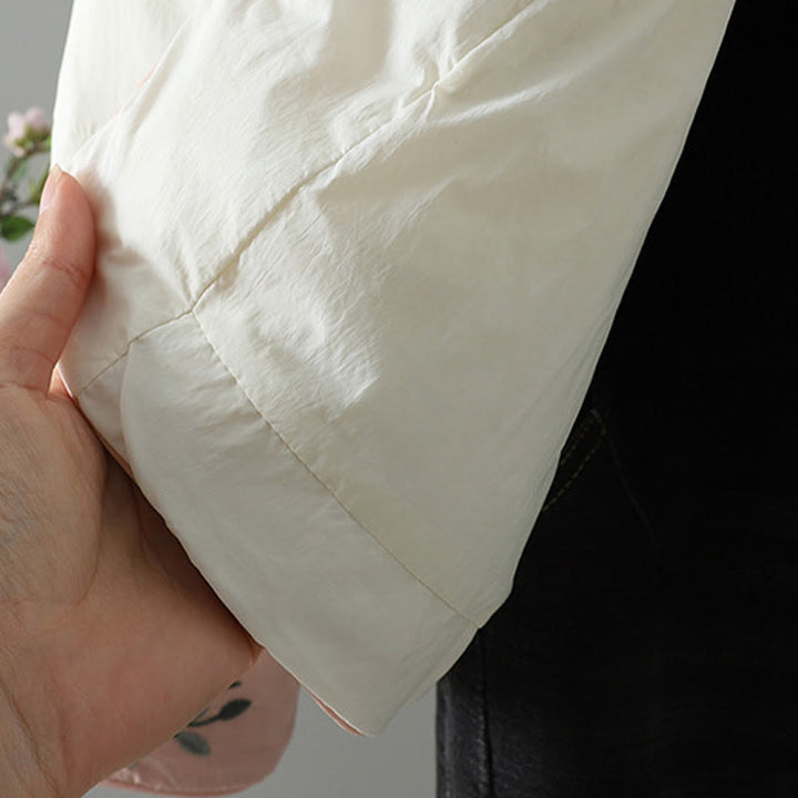 Buddha Stones桃の花刺繍 カエルボタン 長袖 保温 レディース ジャケット ポケット付き - image 21