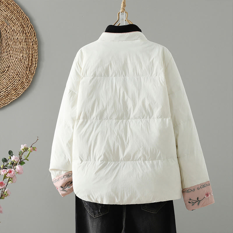 Buddha Stones桃の花刺繍 カエルボタン 長袖 保温 レディース ジャケット ポケット付き - image 16