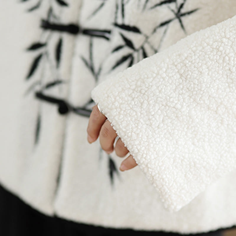 Buddha Stonesホワイトウィローリーフ フロッグボタン 長袖 サーマル レディース ジャケット - image 9