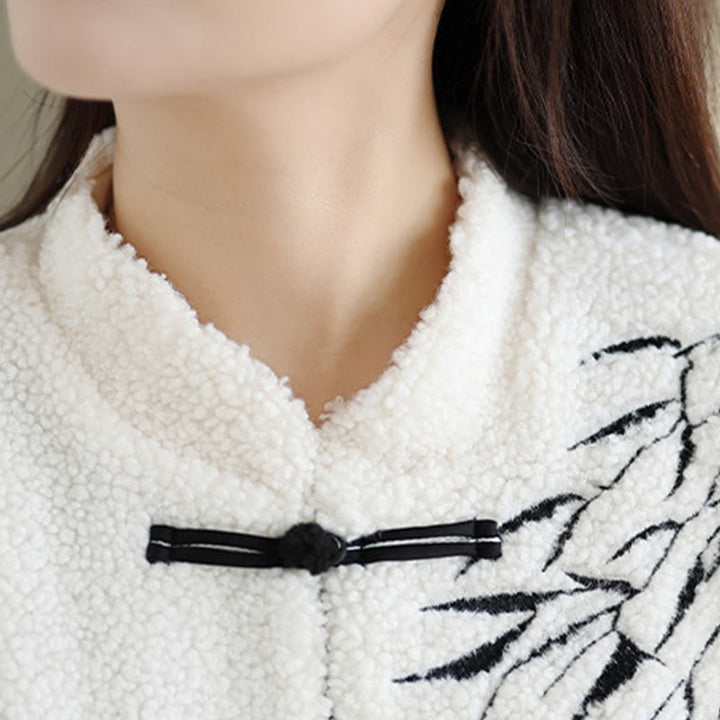 Buddha Stonesホワイトウィローリーフ フロッグボタン 長袖 サーマル レディース ジャケット - image 7