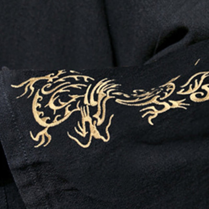 Buddha Stones龍鳳凰前開き長袖ジャケットメンズコットン着物 - image 7