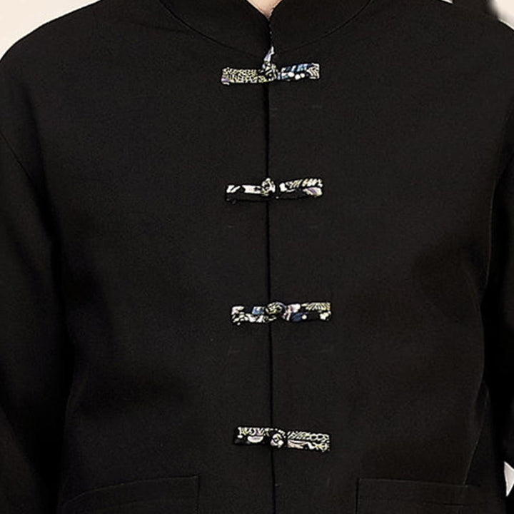 Buddha Stones 2点セット 唐装 カエルボタン メンズ ウェーブ 長袖 シャツ パンツ 衣装セット - image 17