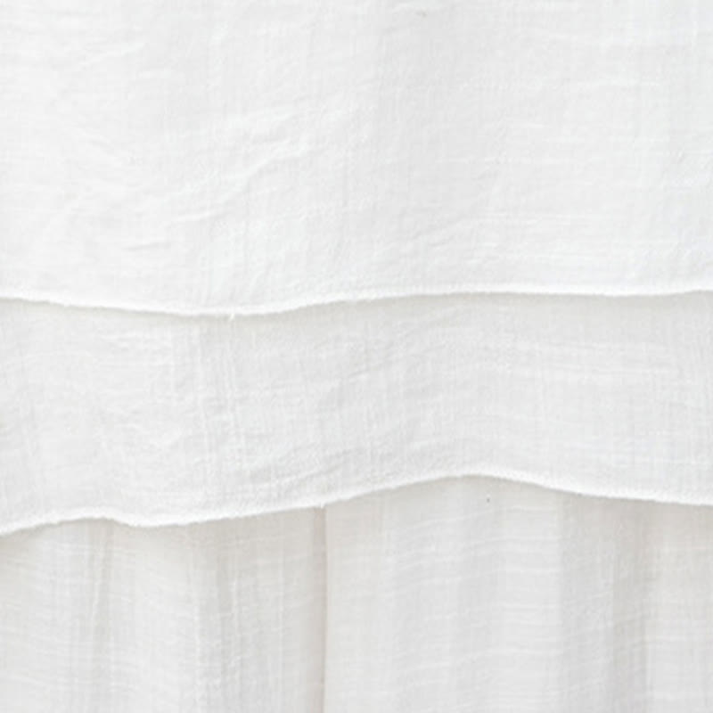 Buddha Stones 2点セット ホワイト 長袖 Vネック シャツ ワイドレッグパンツ 瞑想 レディース セット - image 13