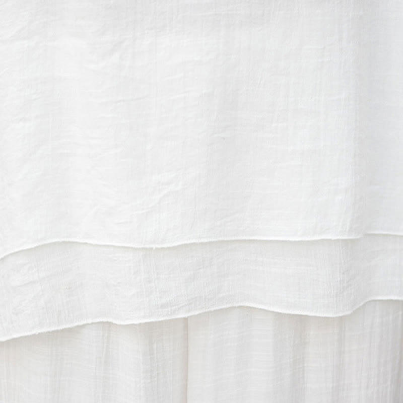 Buddha Stones 2点セット ホワイト 長袖 Vネック シャツ ワイドレッグパンツ 瞑想 レディース セット - image 12