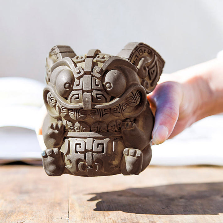 Buddha Stones手作り 金 呑み込み獣 鉄粉 錆 鋳造 樹脂 像 室内装飾 - image 9