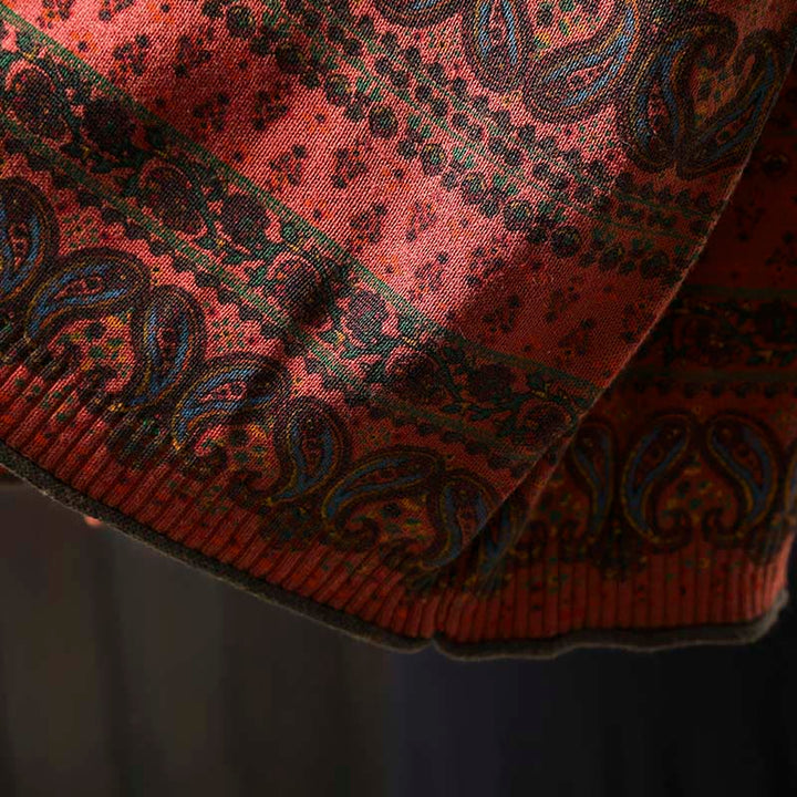 Buddha Stones秋の植物 花柄 クルーネック 長袖 レディース コットン セーター ポケット付き - image 11