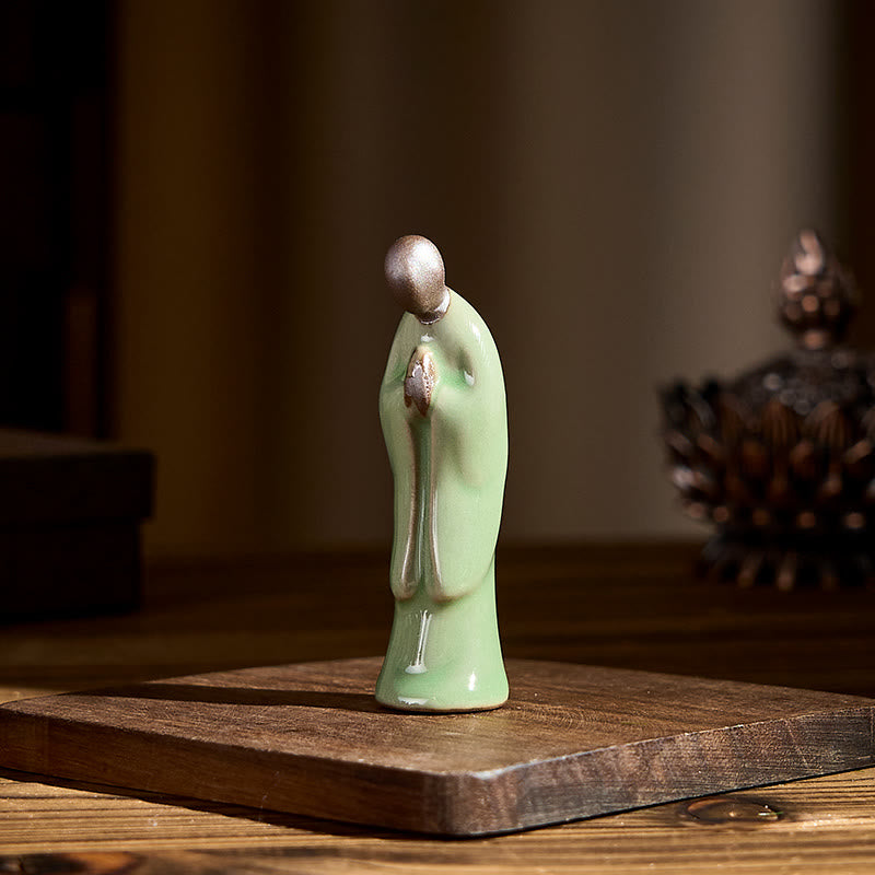 Buddha Stones瞑想 僧侶 陶器像 静寂 室内装飾 - image 29