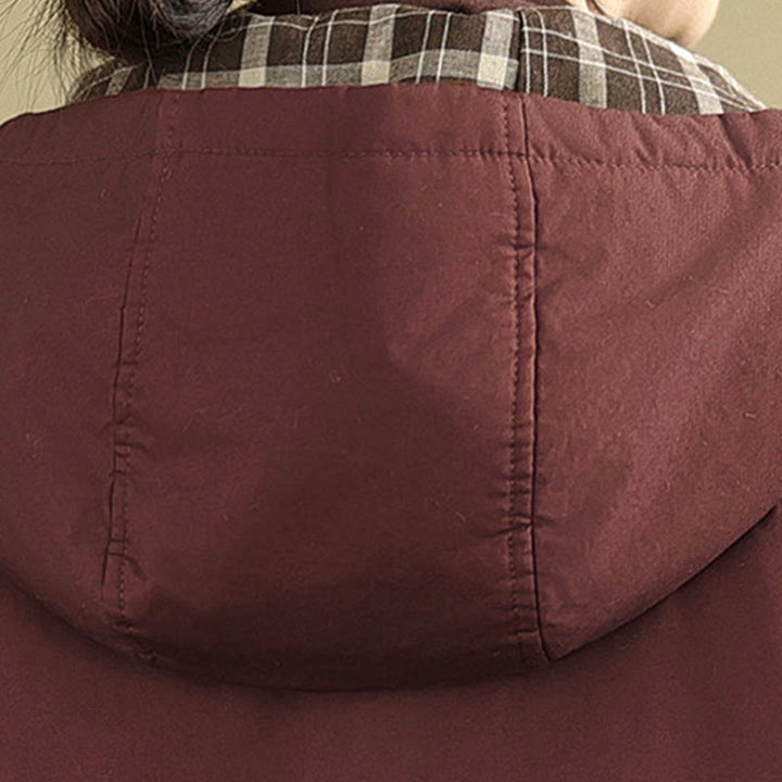 Buddha Stonesのチェック柄パーカー柄 レディース 長袖 コットン 厚手 ジャケット ポケット付き - image 11