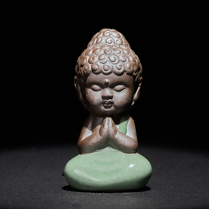 Buddha Stones祈り 瞑想 休息 僧侶 陶器像 静寂 家の装飾 - 祈り 5*5*8.5cm - image 0