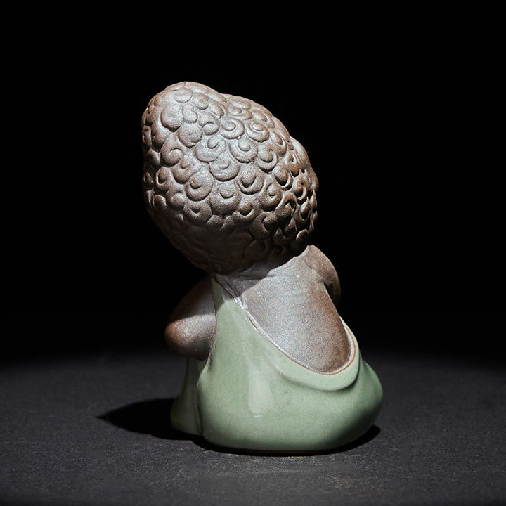 Buddha Stones祈り 瞑想 休息 僧侶 陶器像 静寂 家の装飾 - image 34