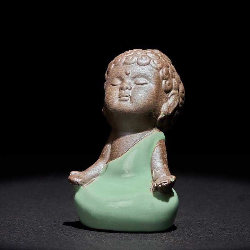 Buddha Stones祈り 瞑想 休息 僧侶 陶器像 静寂 家の装飾 - image 11