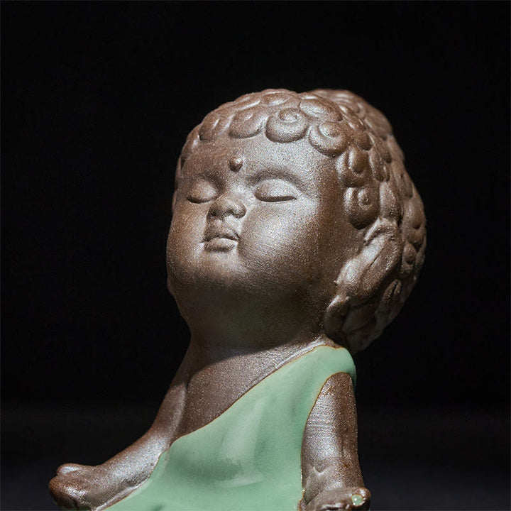 Buddha Stones祈り 瞑想 休息 僧侶 陶器像 静寂 家の装飾 - image 17