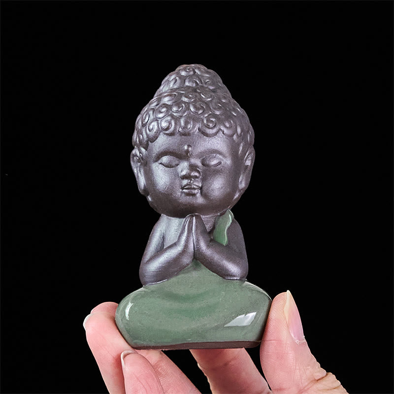 Buddha Stones祈り 瞑想 休息 僧侶 陶器像 静寂 家の装飾 - image 8