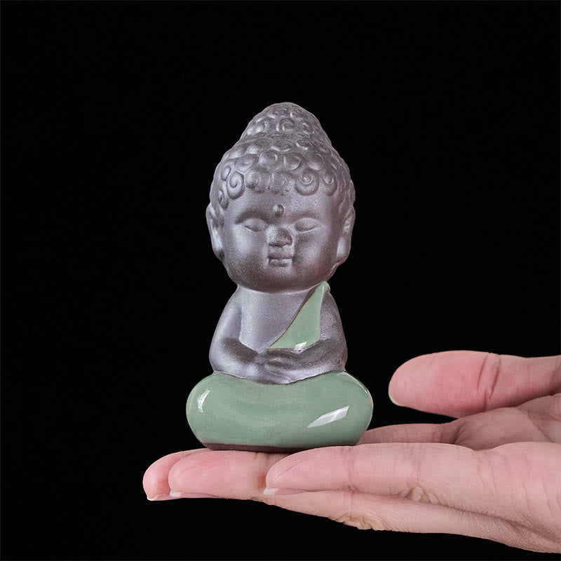 Buddha Stones祈り 瞑想 休息 僧侶 陶器像 静寂 家の装飾 - image 26