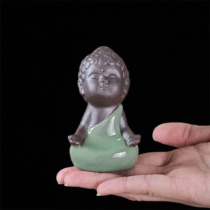 Buddha Stones祈り 瞑想 休息 僧侶 陶器像 静寂 家の装飾 - image 15