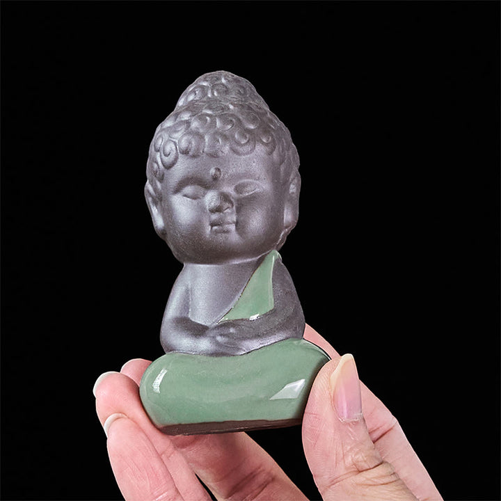 Buddha Stones祈り 瞑想 休息 僧侶 陶器像 静寂 家の装飾 - image 28