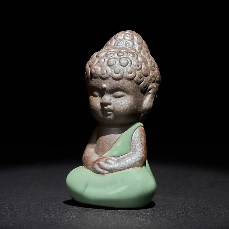Buddha Stones祈り 瞑想 休息 僧侶 陶器像 静寂 家の装飾 - image 20