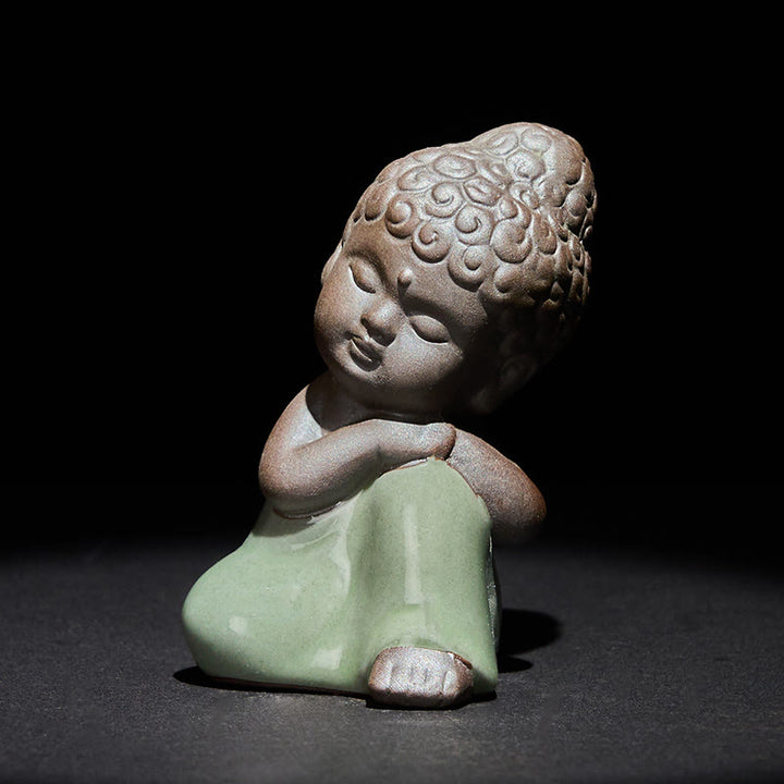 Buddha Stones祈り 瞑想 休息 僧侶 陶器像 静寂 家の装飾 - image 33
