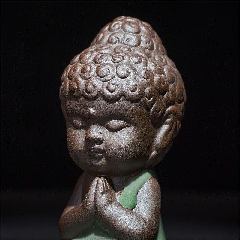Buddha Stones祈り 瞑想 休息 僧侶 陶器像 静寂 家の装飾 - image 7