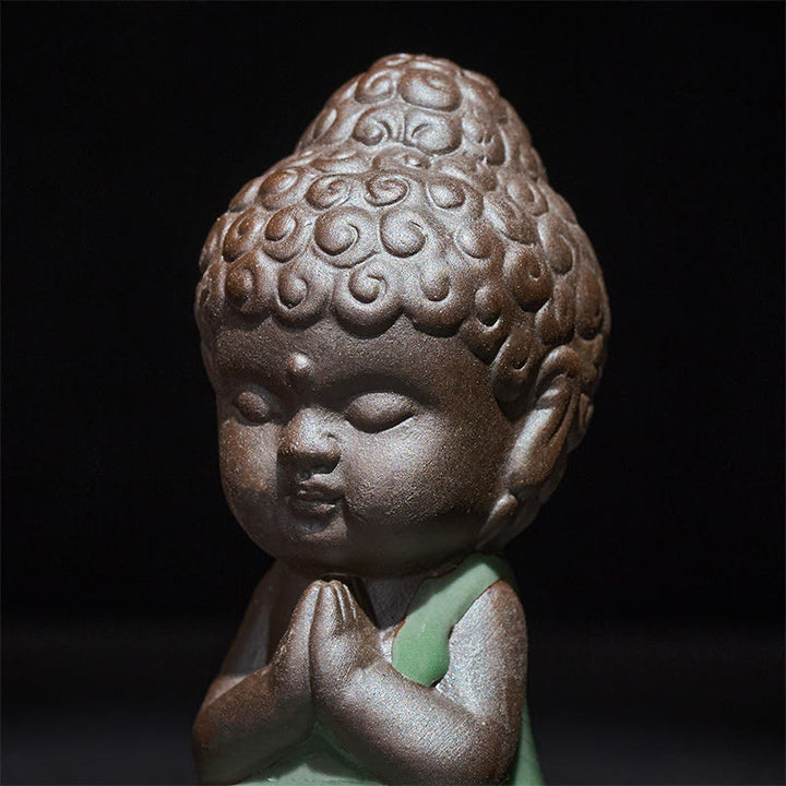Buddha Stones祈り 瞑想 休息 僧侶 陶器像 静寂 家の装飾 - image 7