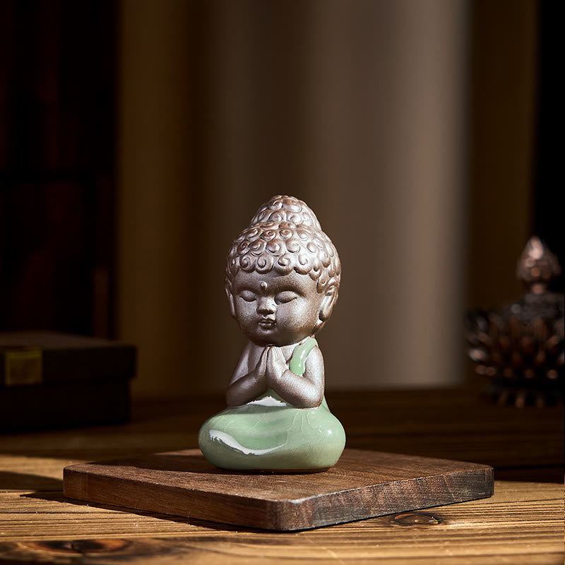 Buddha Stones祈り 瞑想 休息 僧侶 陶器像 静寂 家の装飾 - image 4
