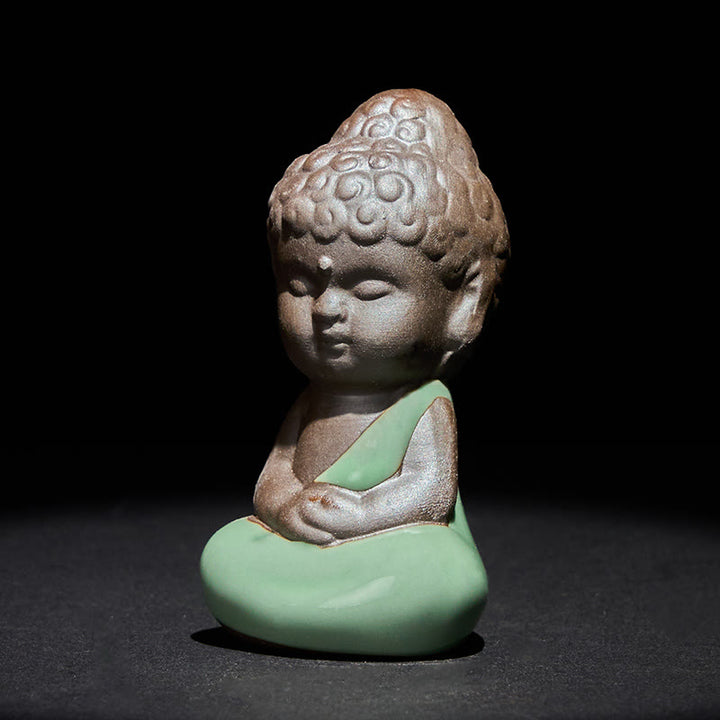 Buddha Stones祈り 瞑想 休息 僧侶 陶器像 静寂 家の装飾 - image 19