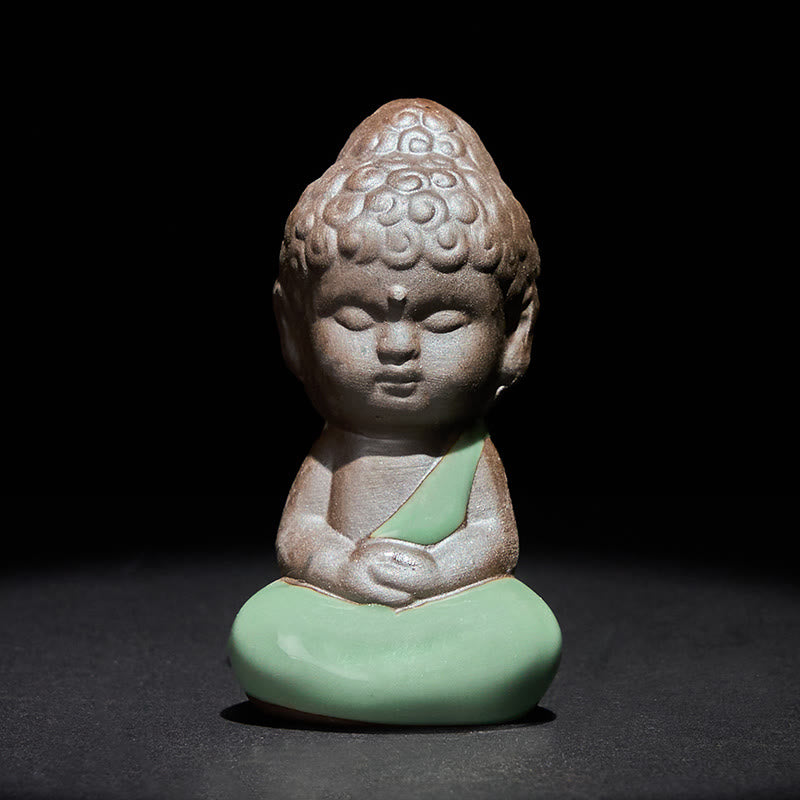 Buddha Stones祈り 瞑想 休息 僧侶 陶器像 静寂 家の装飾 - 瞑想 4.5*4.5*9cm - image 18