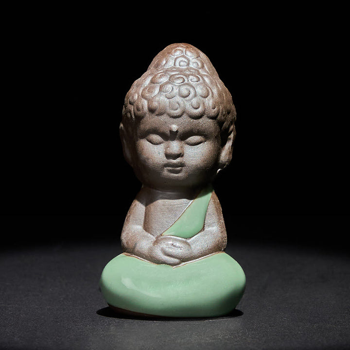 Buddha Stones祈り 瞑想 休息 僧侶 陶器像 静寂 家の装飾 - 瞑想 4.5*4.5*9cm - image 18
