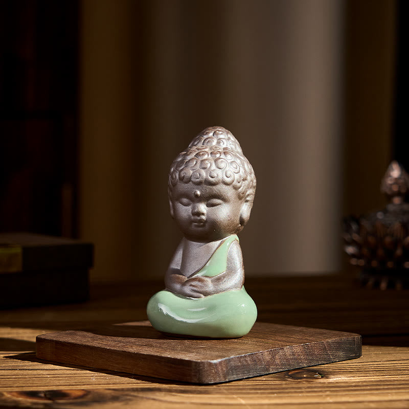 Buddha Stones祈り 瞑想 休息 僧侶 陶器像 静寂 家の装飾 - image 25