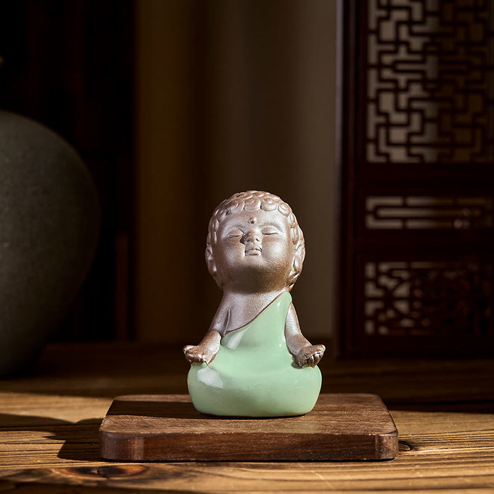 Buddha Stones祈り 瞑想 休息 僧侶 陶器像 静寂 家の装飾 - image 13