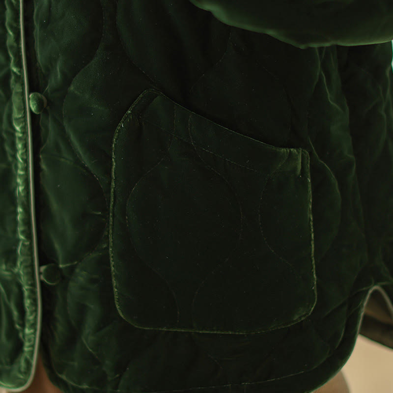 Buddha Stonesダイヤモンド柄ショートスタイルレディース長袖厚手ジャケットポケット付き - image 7