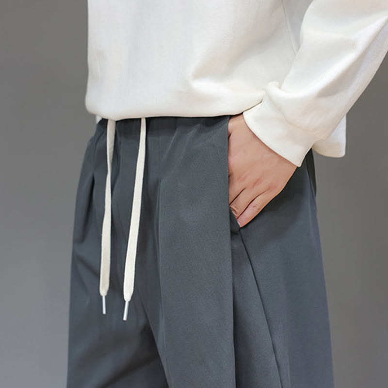 Buddha Stones秋冬 無地 ストレートレッグデザイン メンズ ハーレムパンツ ポケット付き - image 10